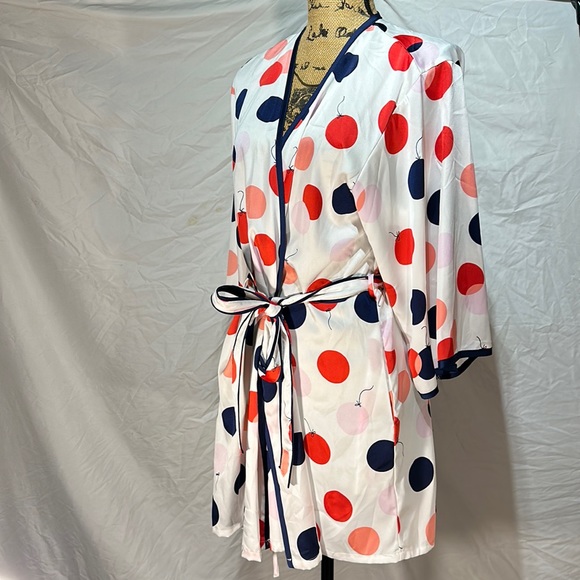kate spade Other - Kate Spade satin xs/s silky robe Balloons red pink white blue short luxury pjs